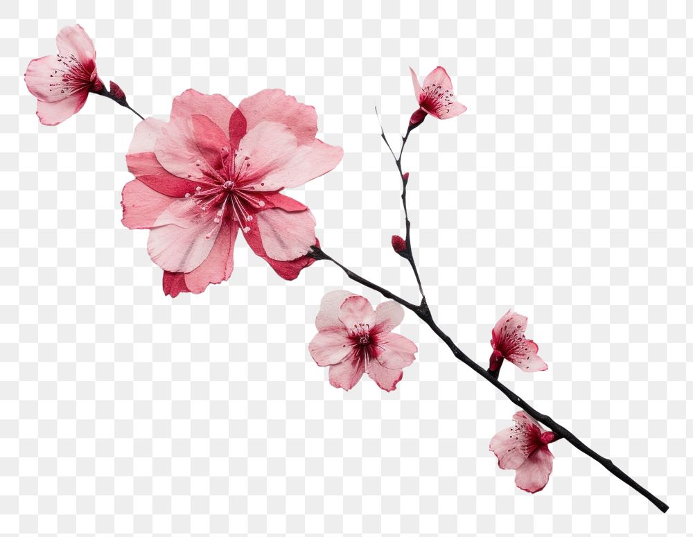 PNG Cherry blossom flower petal plant. AI generated Image by rawpixel.