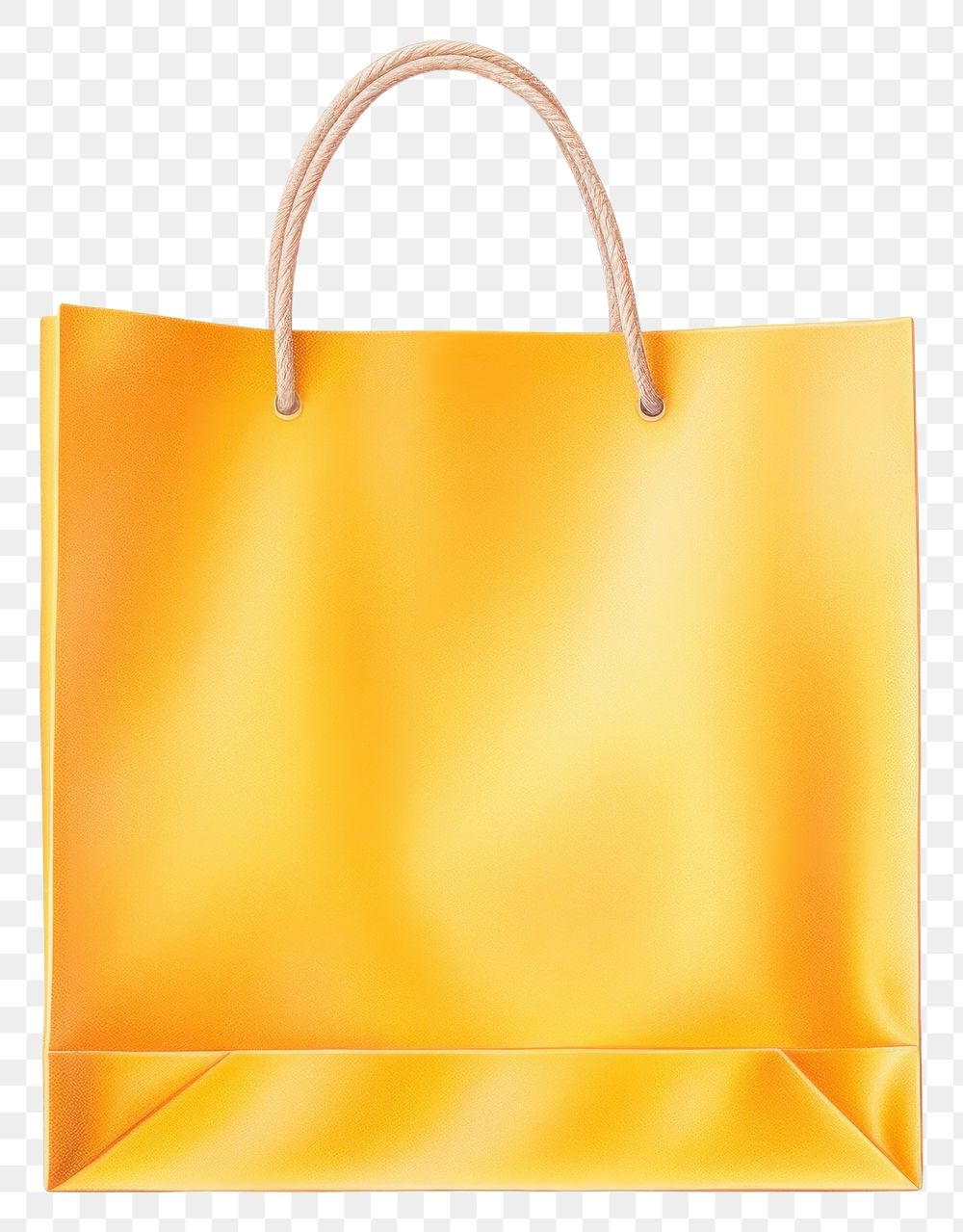 PNG Yellow shopping bag handbag white background consumerism. AI generated Image by rawpixel.
