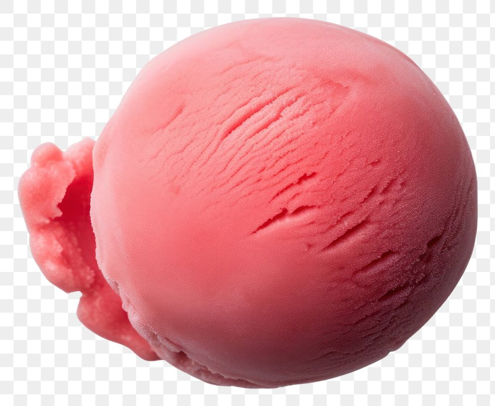 PNG Rawberry-flavor ice-cream-ball dessert food. AI generated Image by rawpixel.