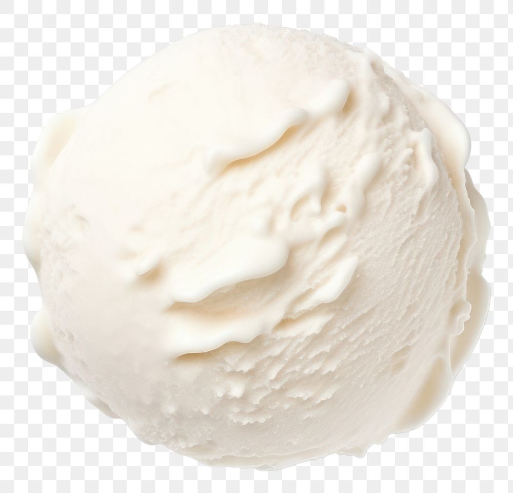 PNG Ice-cream-ball Vanilla-flavor dessert white. 