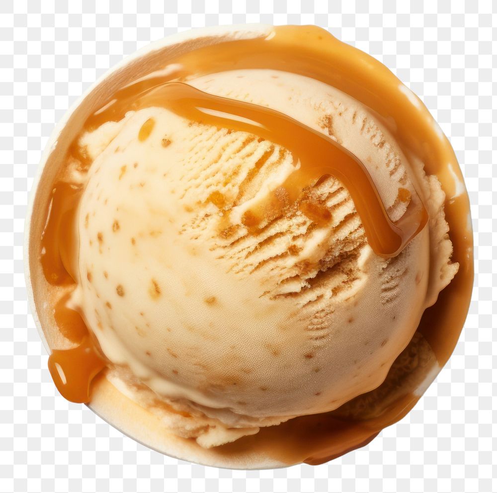 PNG Caramel-flavor ice-cream dessert food. AI generated Image by rawpixel.