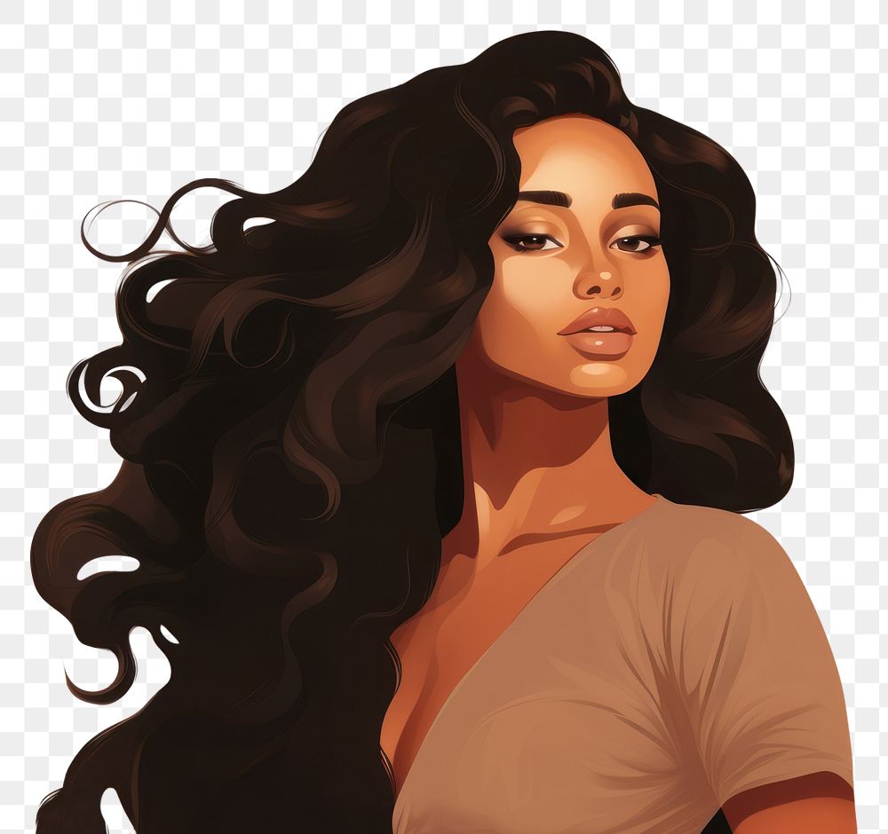 PNG Beautiful hair portrait drawing sketch. AI generated Image by rawpixel.