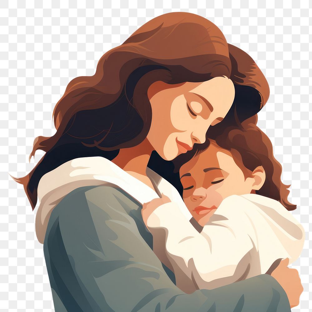 PNG Hugging adult child woman. AI generated Image by rawpixel.