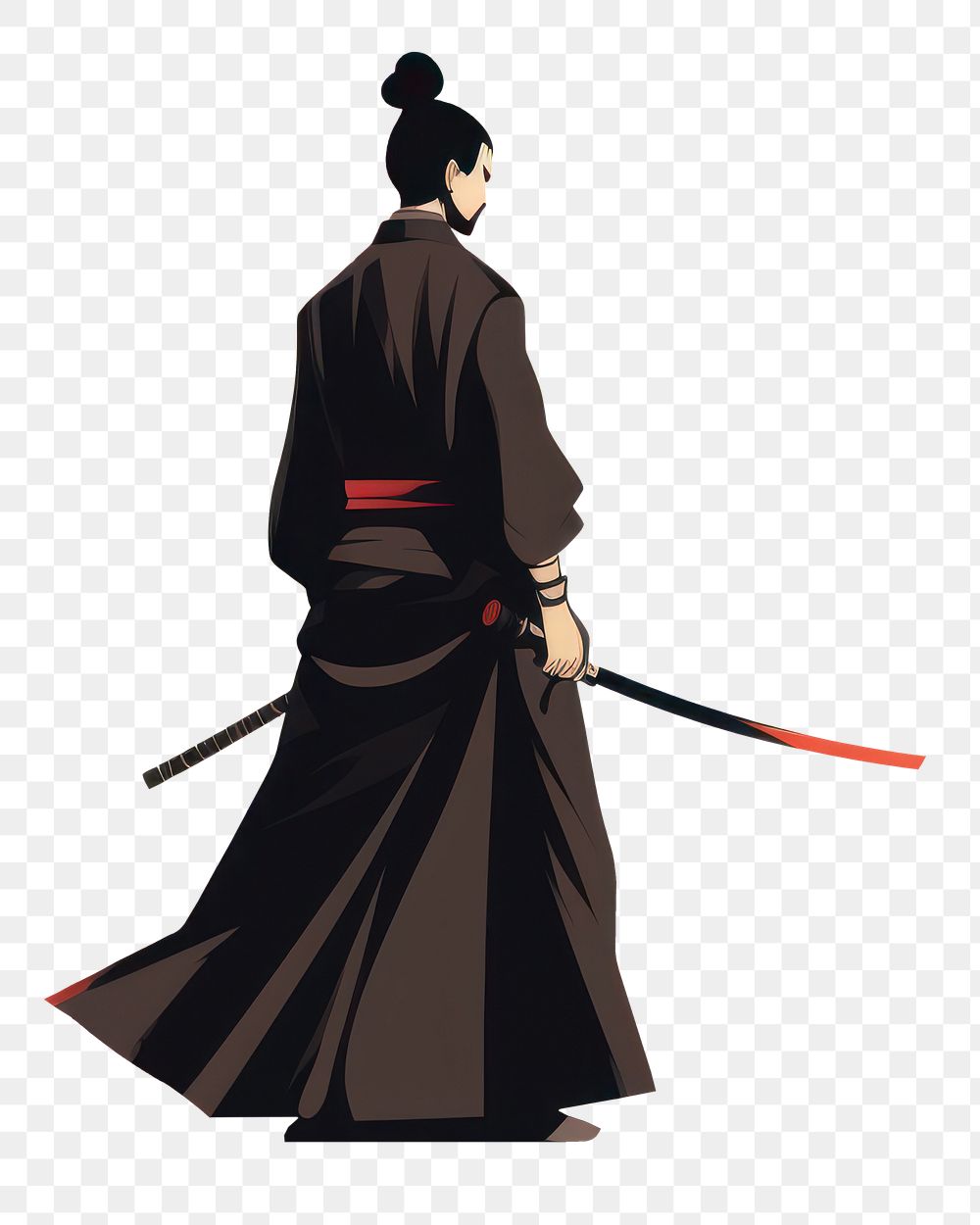 PNG Samurai architecture silhouette standing. AI generated Image by rawpixel.