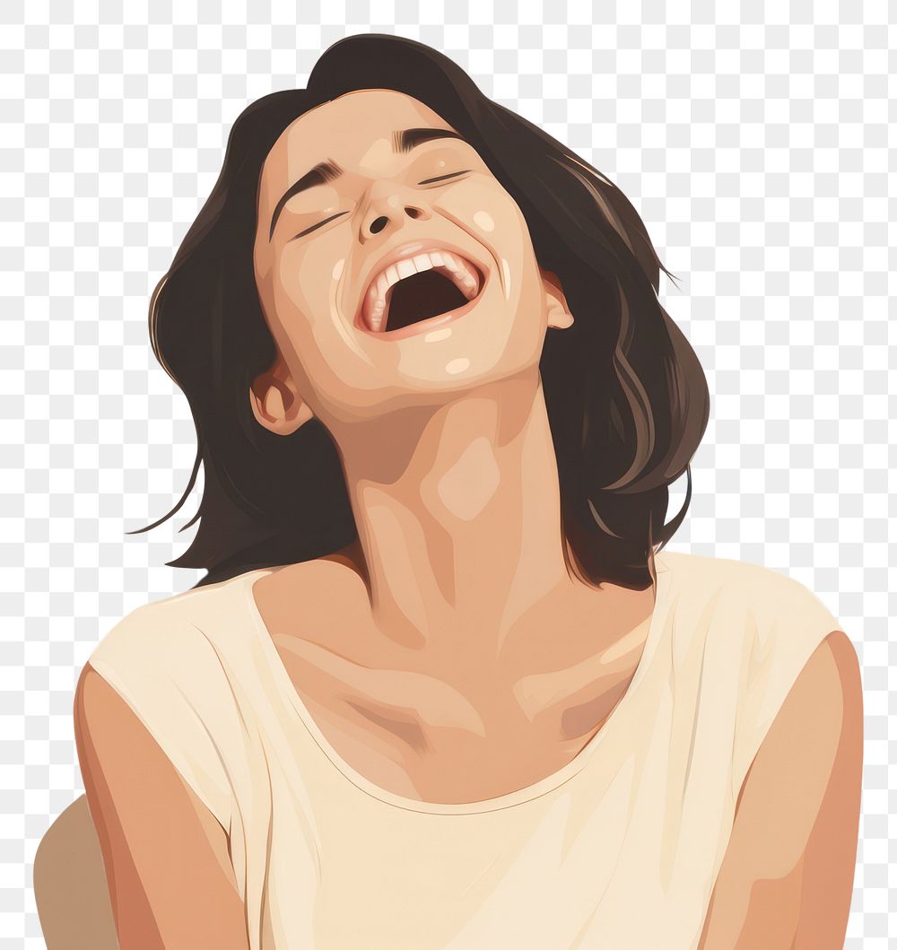 PNG Teenager girl laughing adult woman. AI generated Image by rawpixel.
