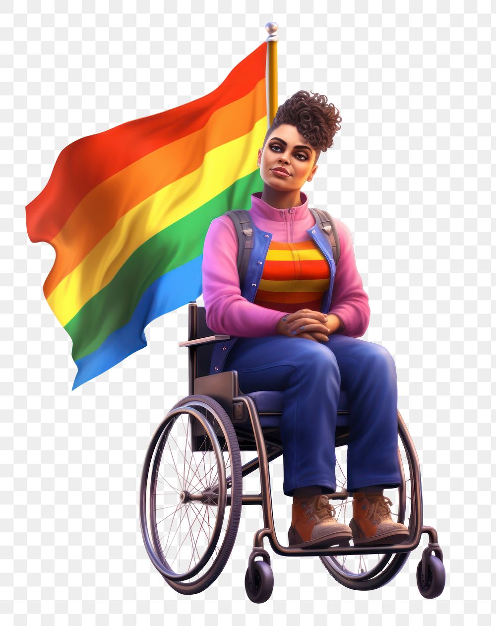 PNG Flag parasports wheelchair happiness. AI generated Image by rawpixel.