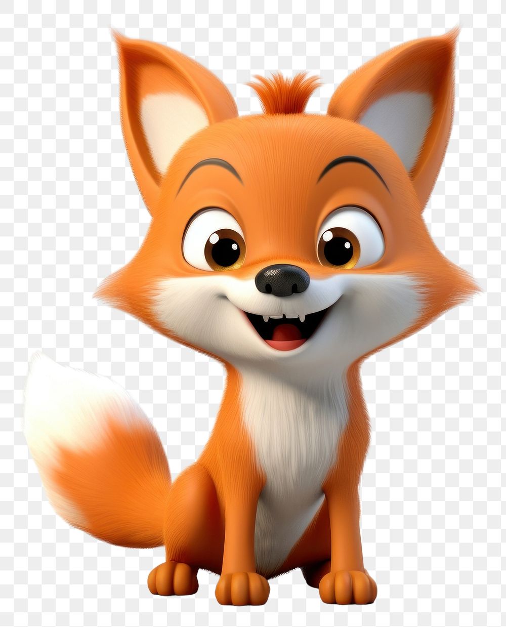 PNG Fox figurine cartoon mammal. AI generated Image by rawpixel.
