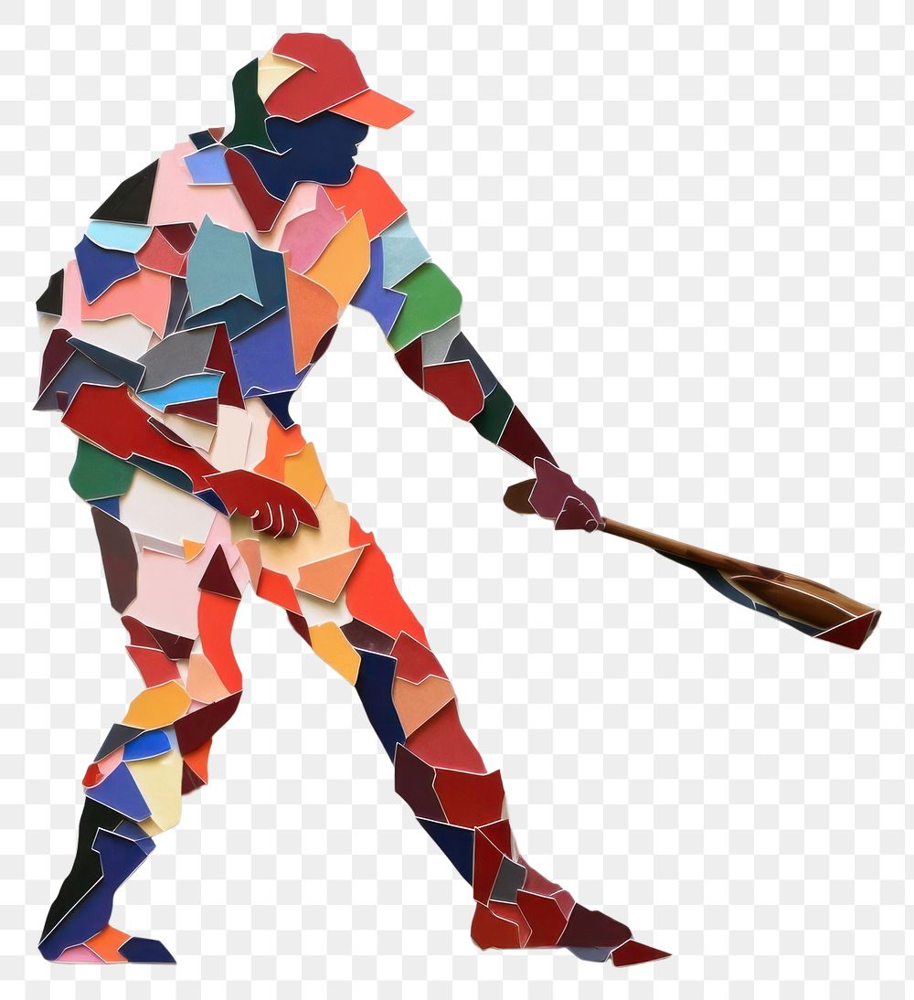 PNG Baseball player art origami paper. AI generated Image by rawpixel.