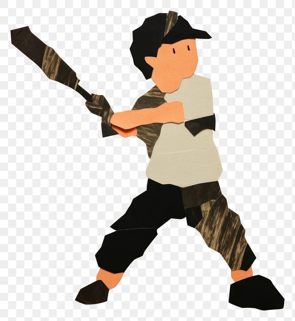 PNG Baseball player paper art representation. AI generated Image by rawpixel.