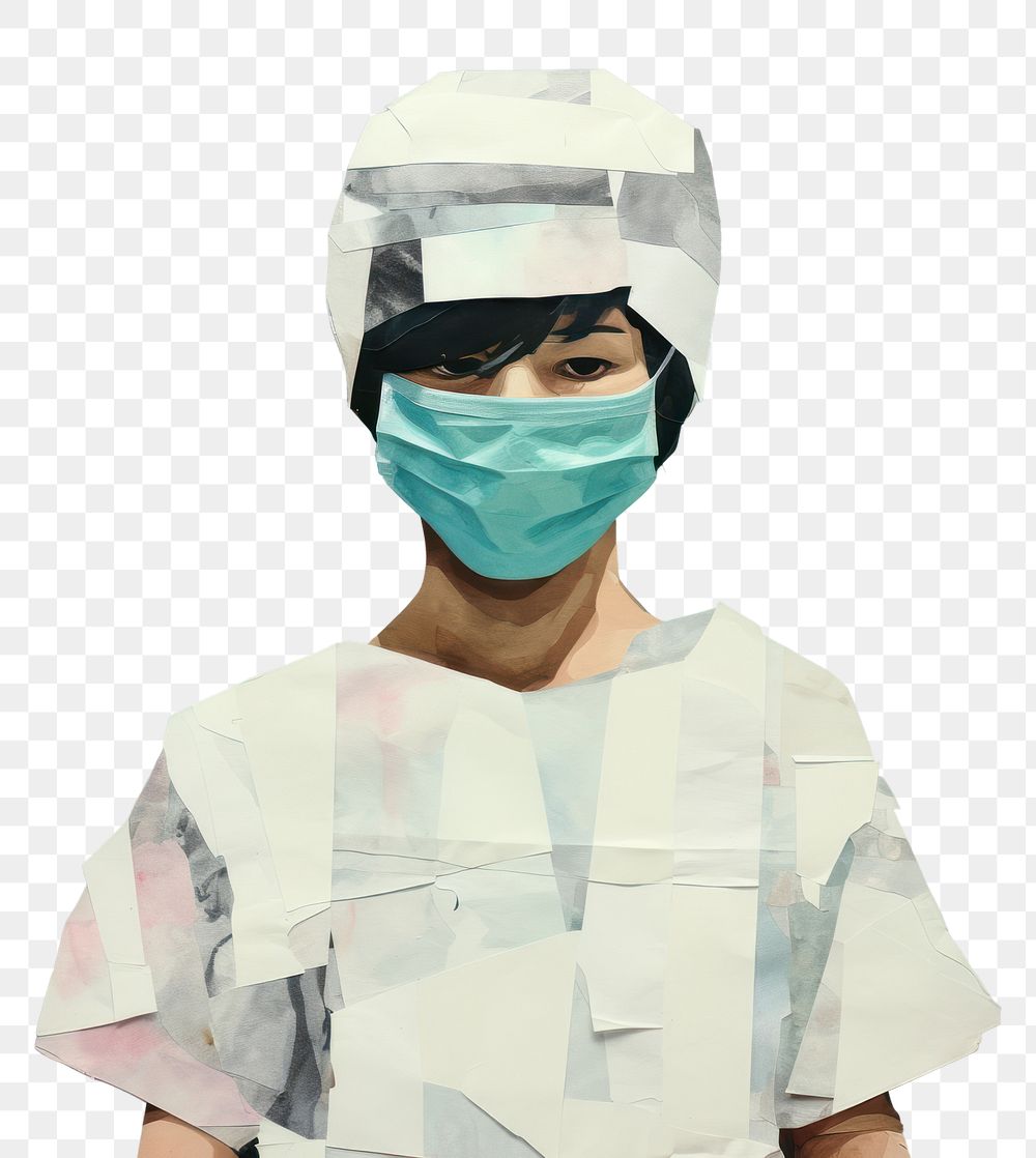 PNG Surgeon wearing surgeon scrub suit protection portrait. 