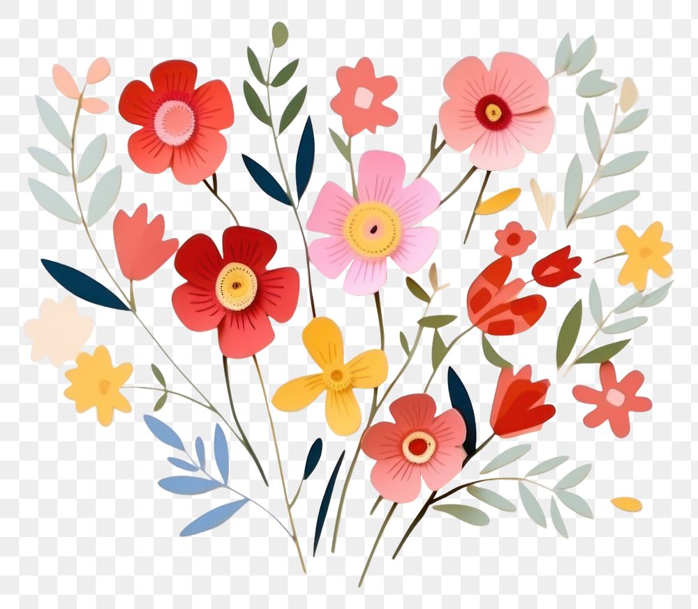 PNG Flowers pattern plant art. AI generated Image by rawpixel.
