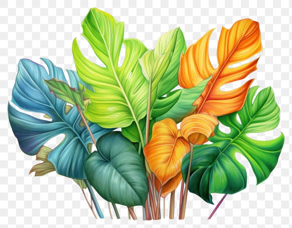 PNG Tropical leaves plant leaf vegetation. AI generated Image by rawpixel.
