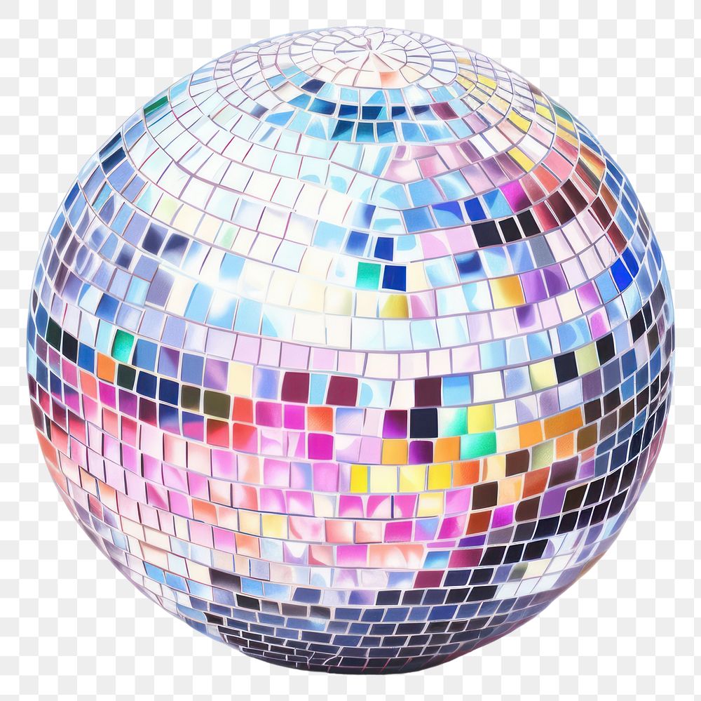 PNG Disco ball sphere art celebration. 