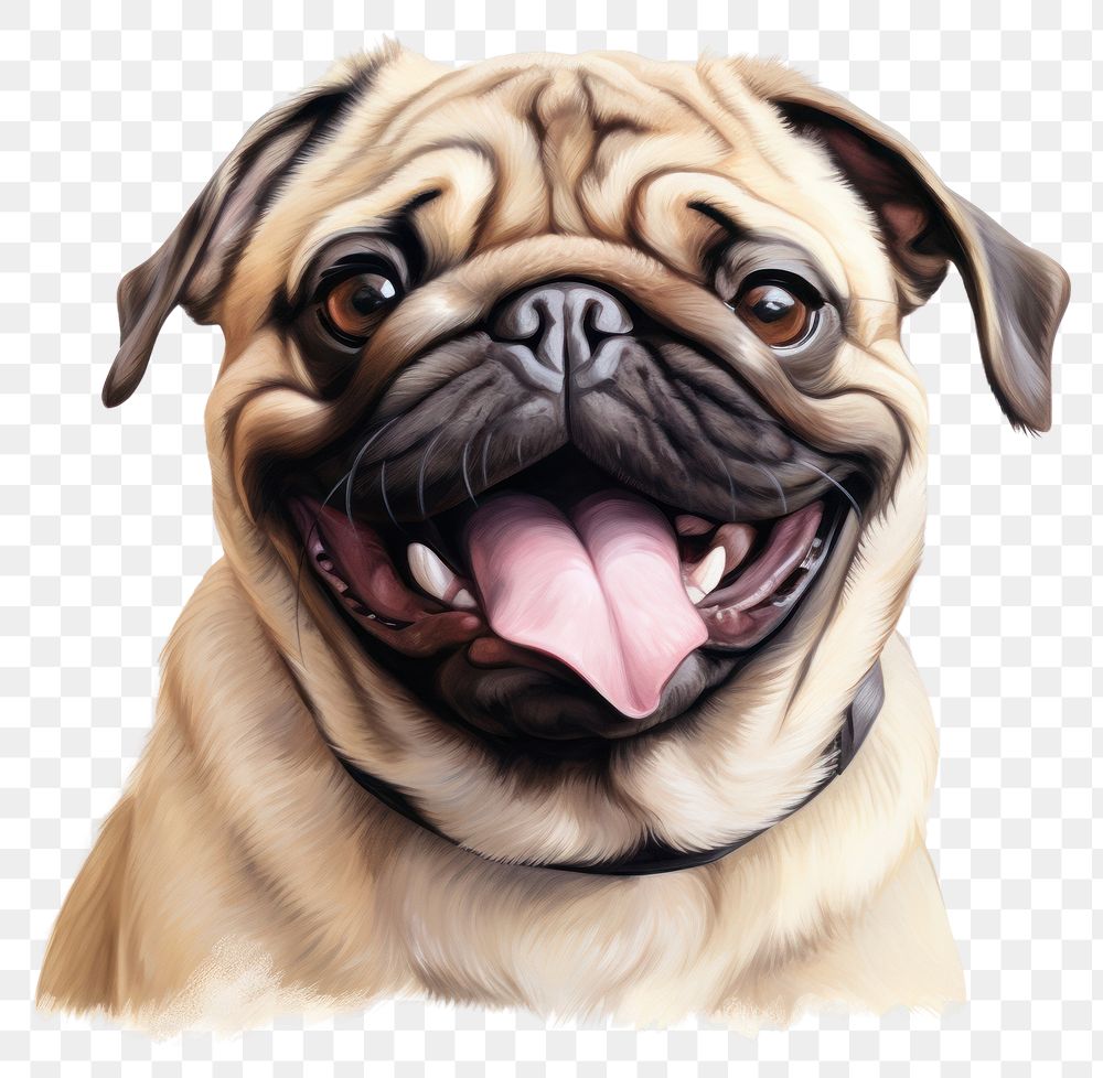 PNG Happy pug animal mammal pet. AI generated Image by rawpixel.