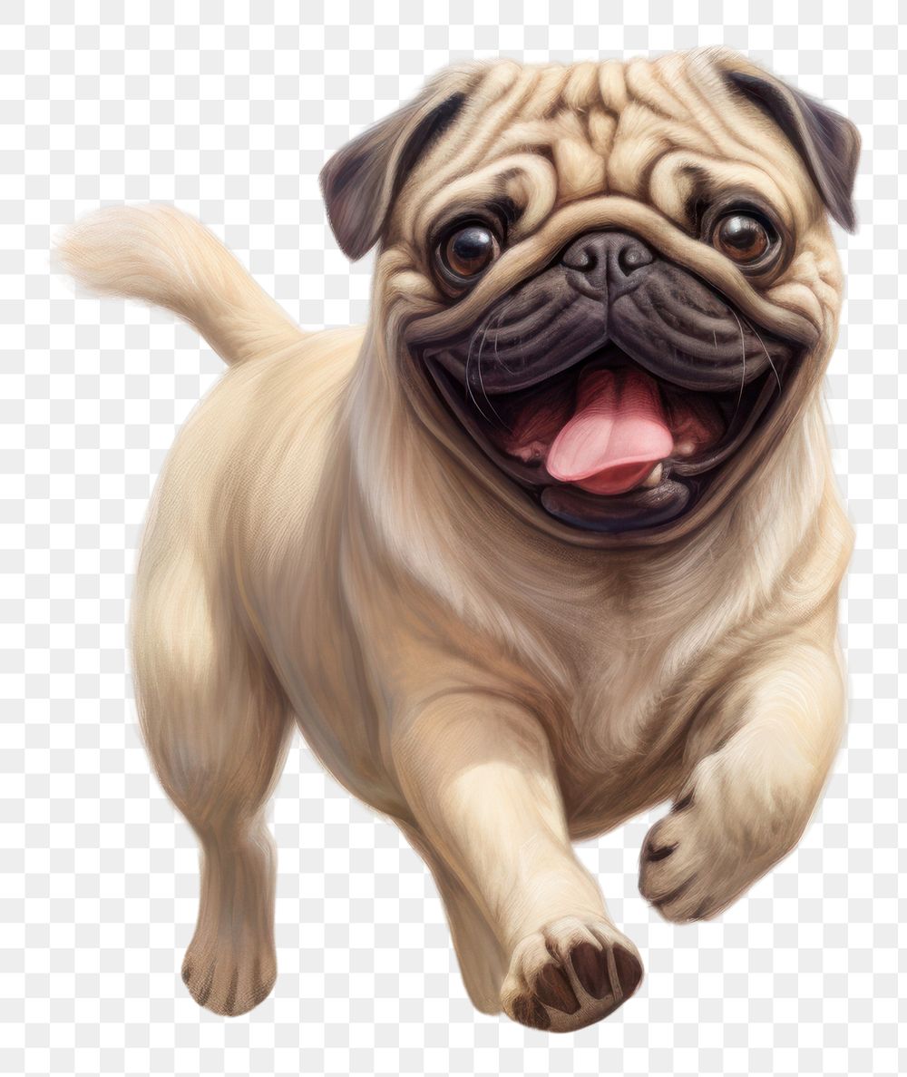 PNG Happy pug animal mammal pet. 