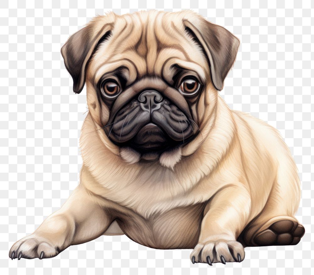 PNG Pug animal mammal dog. AI generated Image by rawpixel.