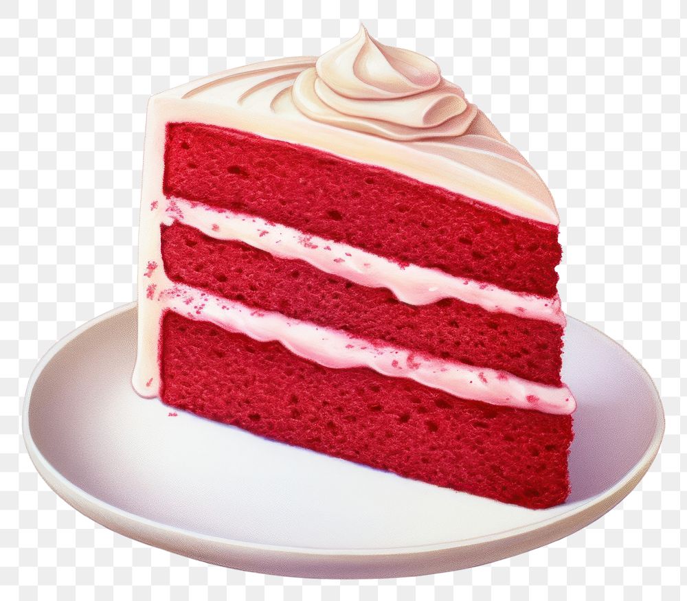 PNG Red velvet cake dessert cream food. AI generated Image by rawpixel.
