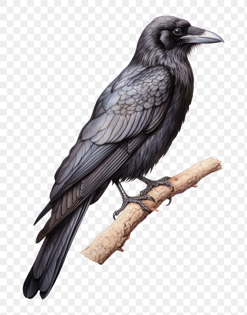 PNG Crow drawing animal bird. AI generated Image by rawpixel.