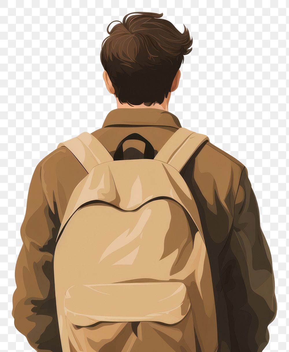 PNG Man wearing backpack adult bag outerwear. AI generated Image by rawpixel.