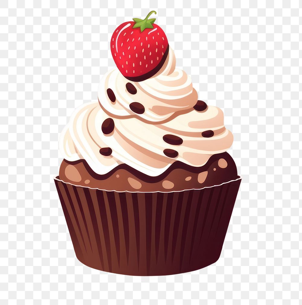 PNG Chocolate cupcake berry food strawberry. AI generated Image by rawpixel.