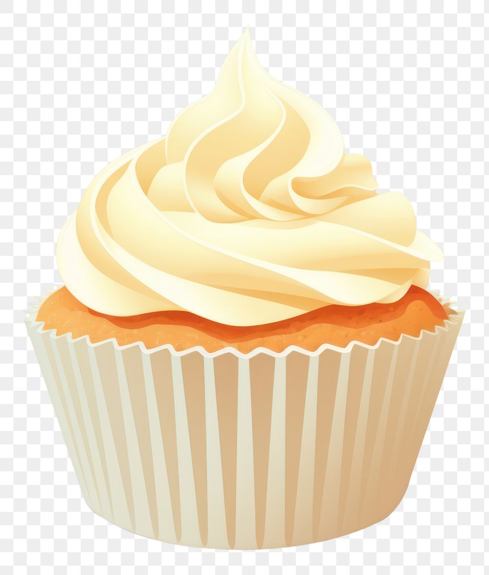 PNG Vanilla cupcake cream food dessert. AI generated Image by rawpixel.