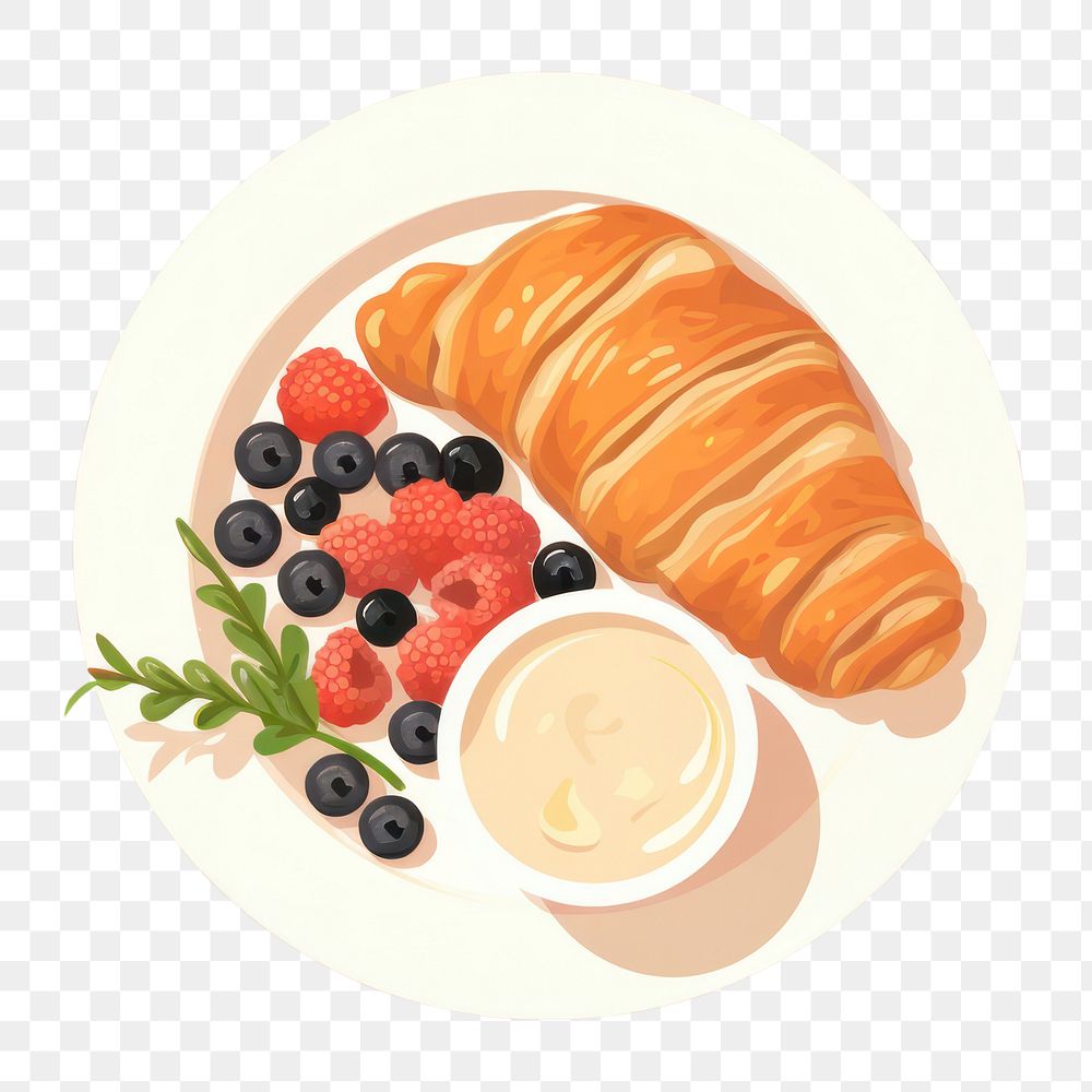 PNG Breakfast food croissant brunch. AI generated Image by rawpixel.