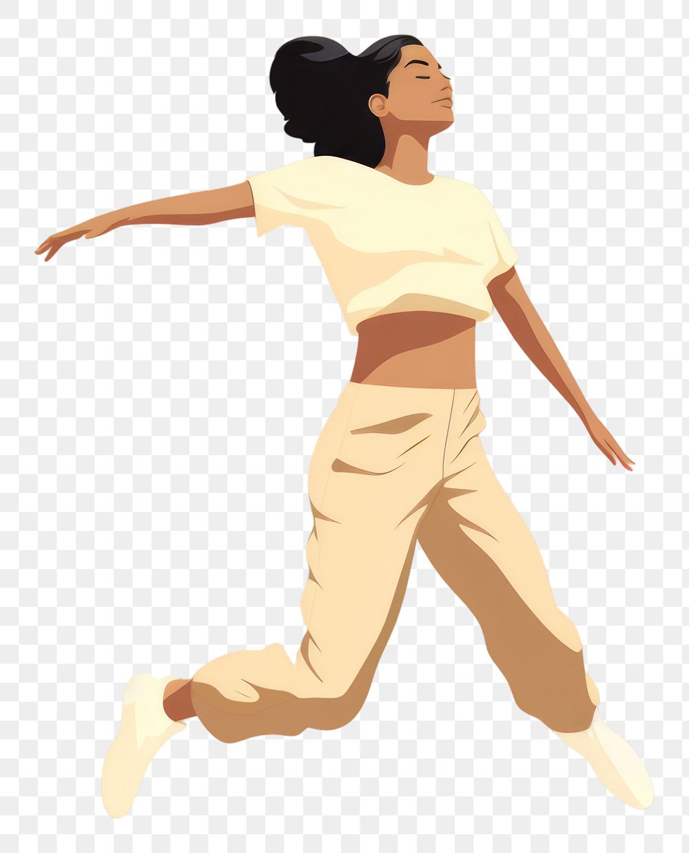 PNG Woman dancing jumping exercising. AI generated Image by rawpixel.