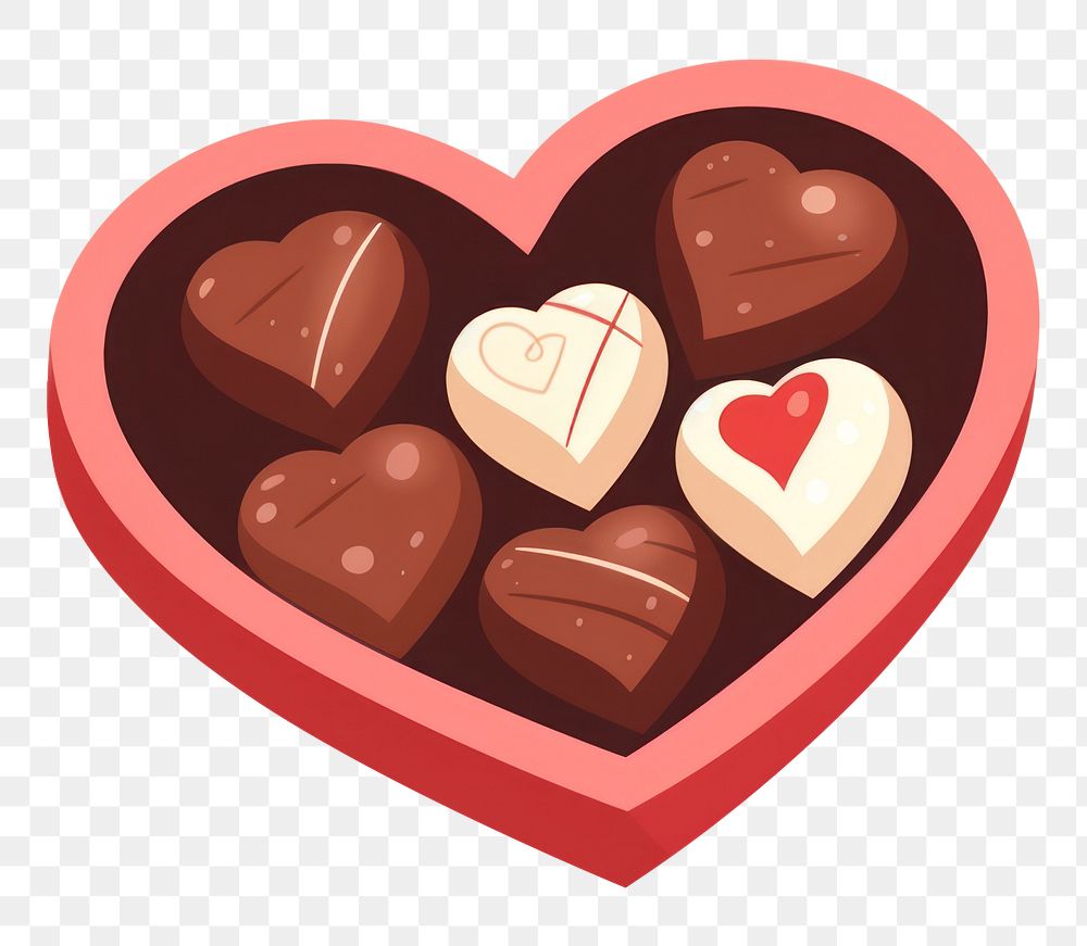 PNG Chocolates heart shape food. AI generated Image by rawpixel.