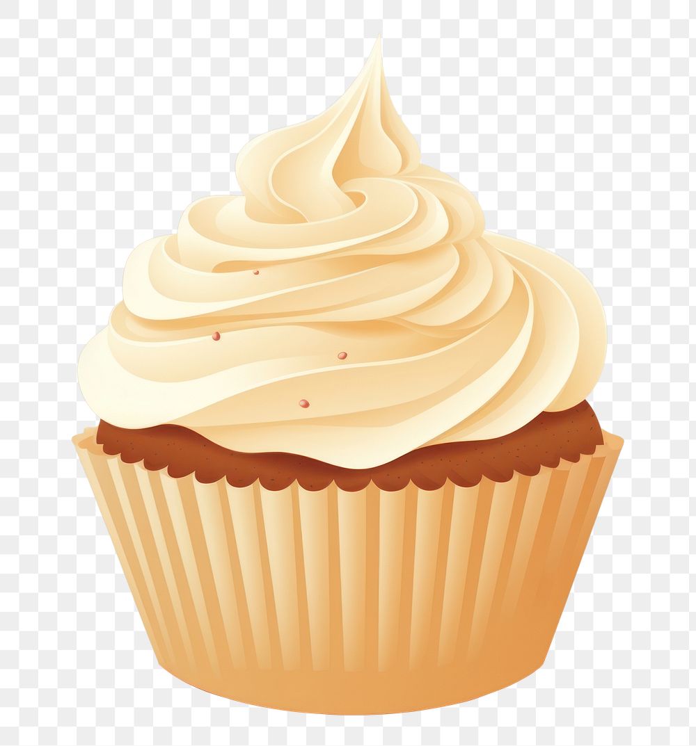 PNG Vanilla cupcake cream food dessert. AI generated Image by rawpixel.