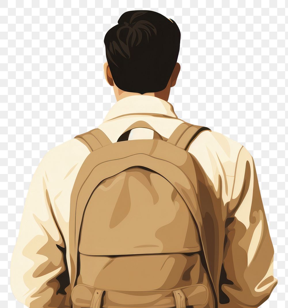 PNG Man wearing backpack adult bag backpacking. AI generated Image by rawpixel.