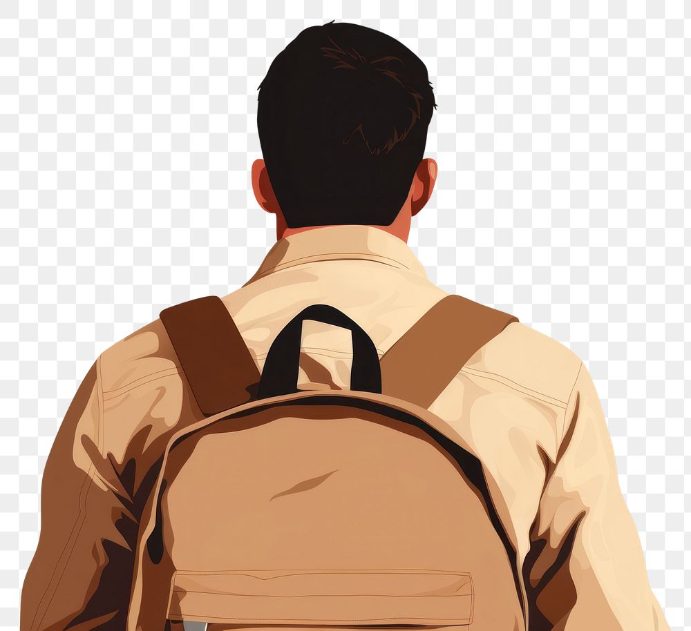 PNG Man wearing backpack adult bag backpacking. AI generated Image by rawpixel.