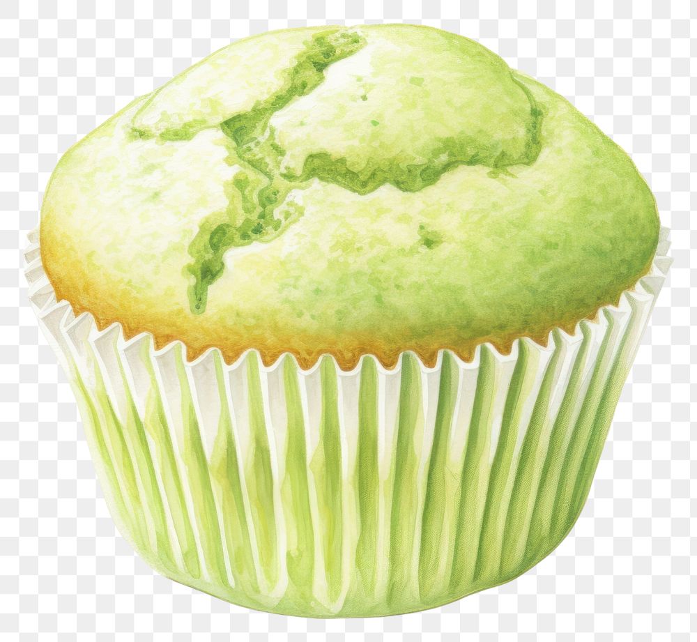 PNG Green tea muffin dessert cupcake food. AI generated Image by rawpixel.
