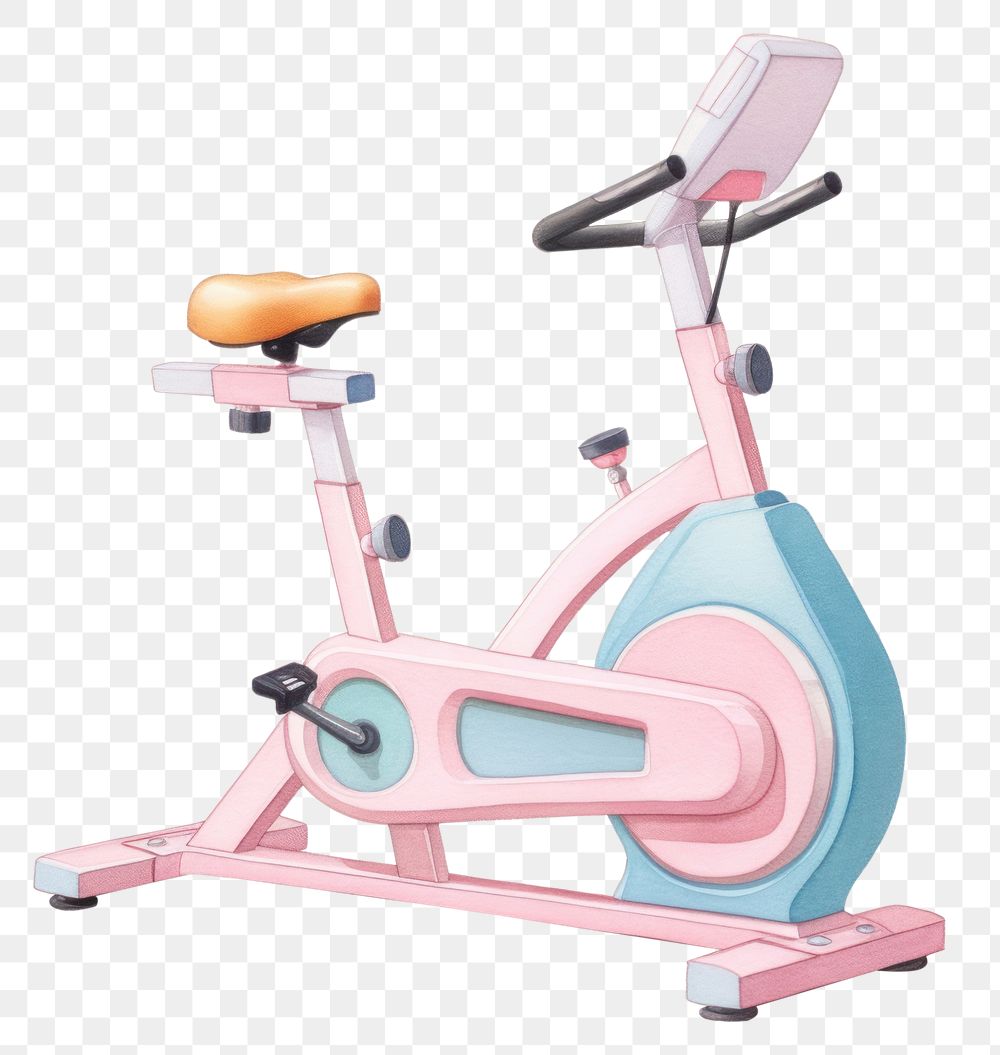 PNG Exercise bike sports gym white background. AI generated Image by rawpixel.