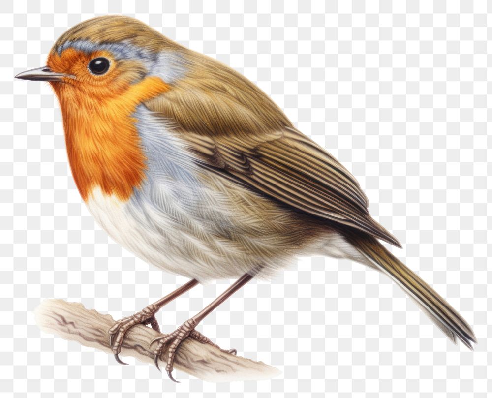 PNG Robin drawing animal bird. AI generated Image by rawpixel.