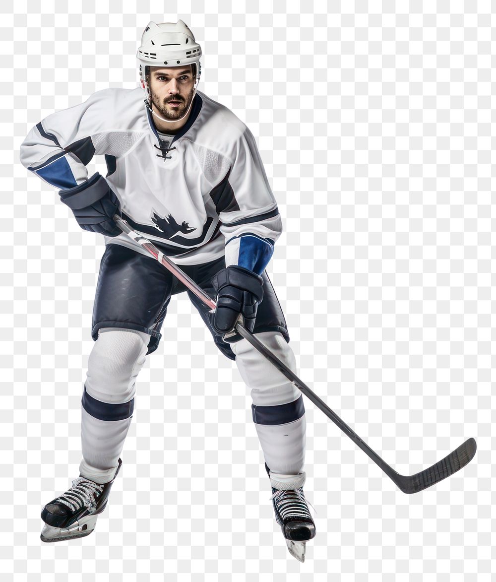 PNG Wearing ice hockey uniform man playing ice hockey footwear sports. AI generated Image by rawpixel.