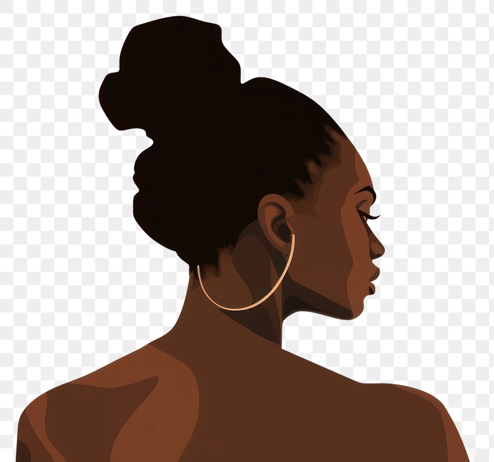 PNG African Woman back earring jewelry adult. AI generated Image by rawpixel.