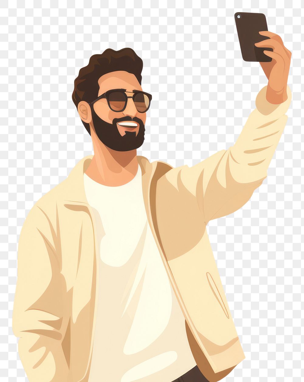 PNG Smartphone selfie adult man. AI generated Image by rawpixel.