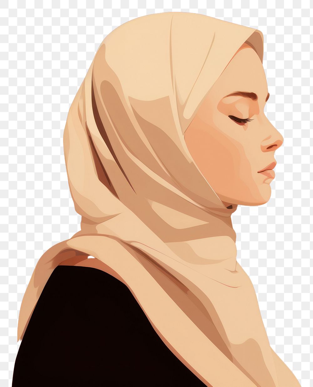 PNG Muslim portrait adult hijab. AI generated Image by rawpixel.