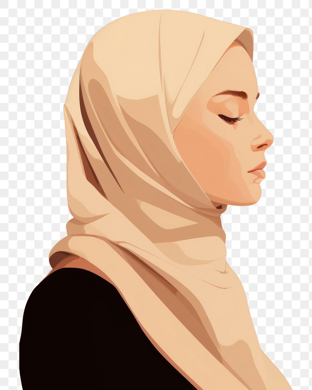 PNG Muslim portrait hijab adult. AI generated Image by rawpixel.