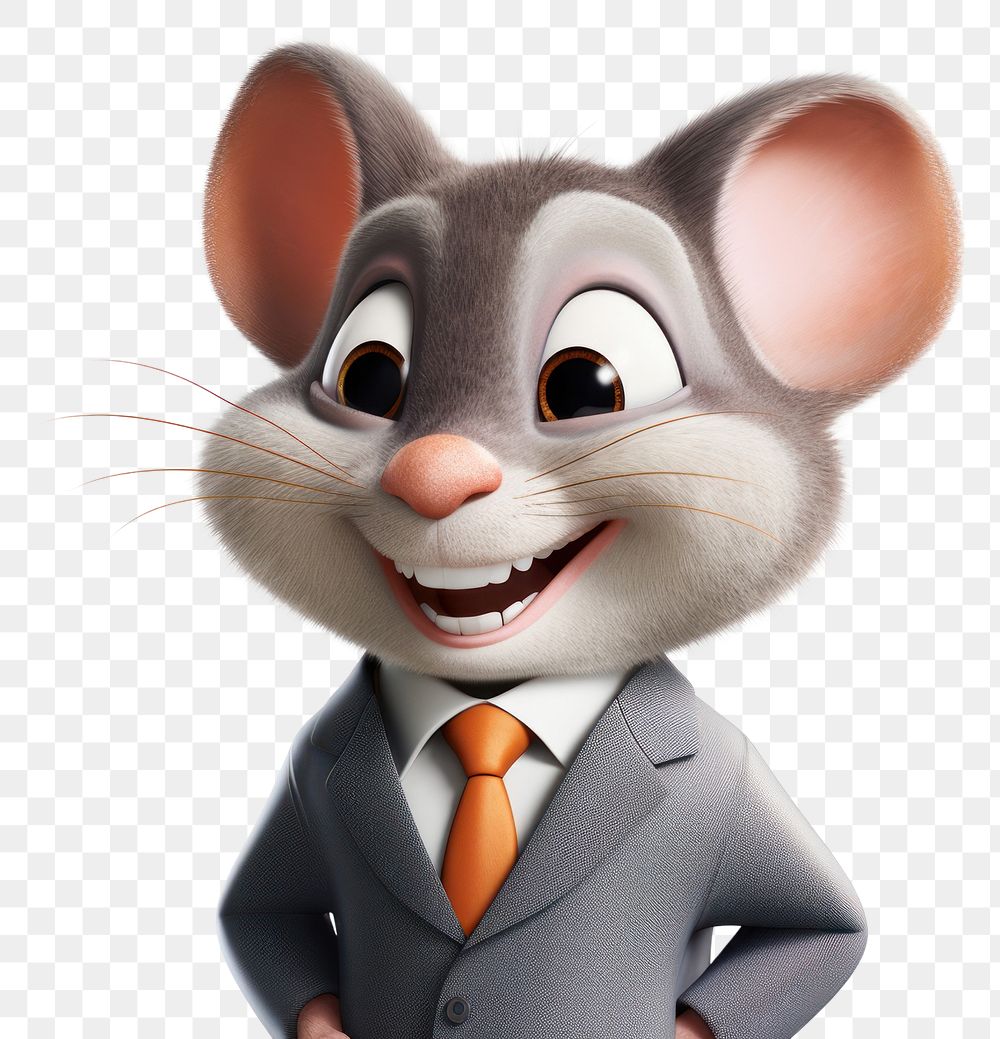 PNG Cartoon smiling rodent mammal. 