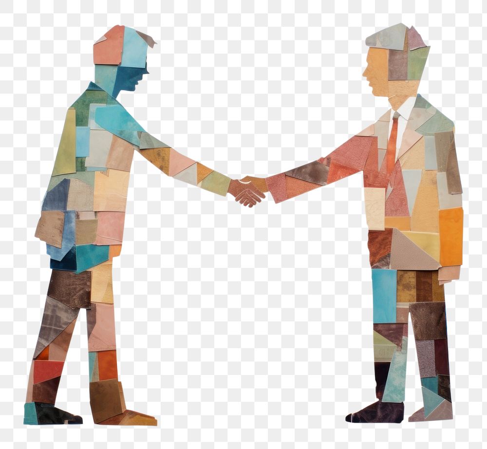 PNG Business handshake painting art togetherness. AI generated Image by rawpixel.