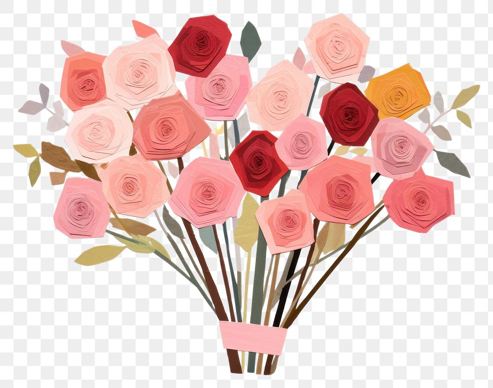 PNG Rose bouquet flower plant art. AI generated Image by rawpixel.