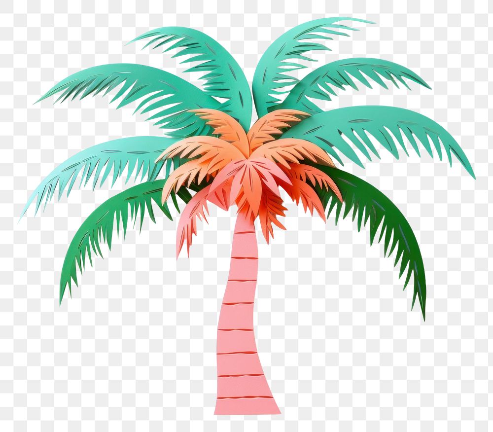 PNG Palm tree plant art white background. AI generated Image by rawpixel.