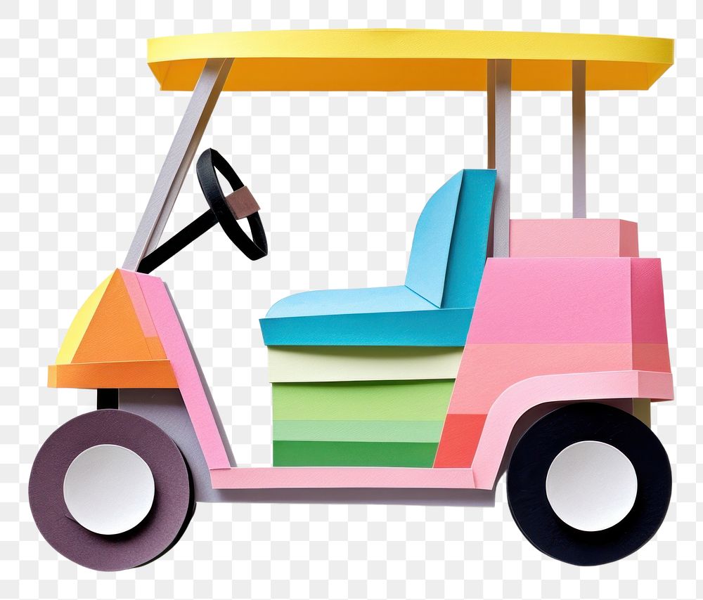 PNG Golf cart vehicle white background representation. AI generated Image by rawpixel.