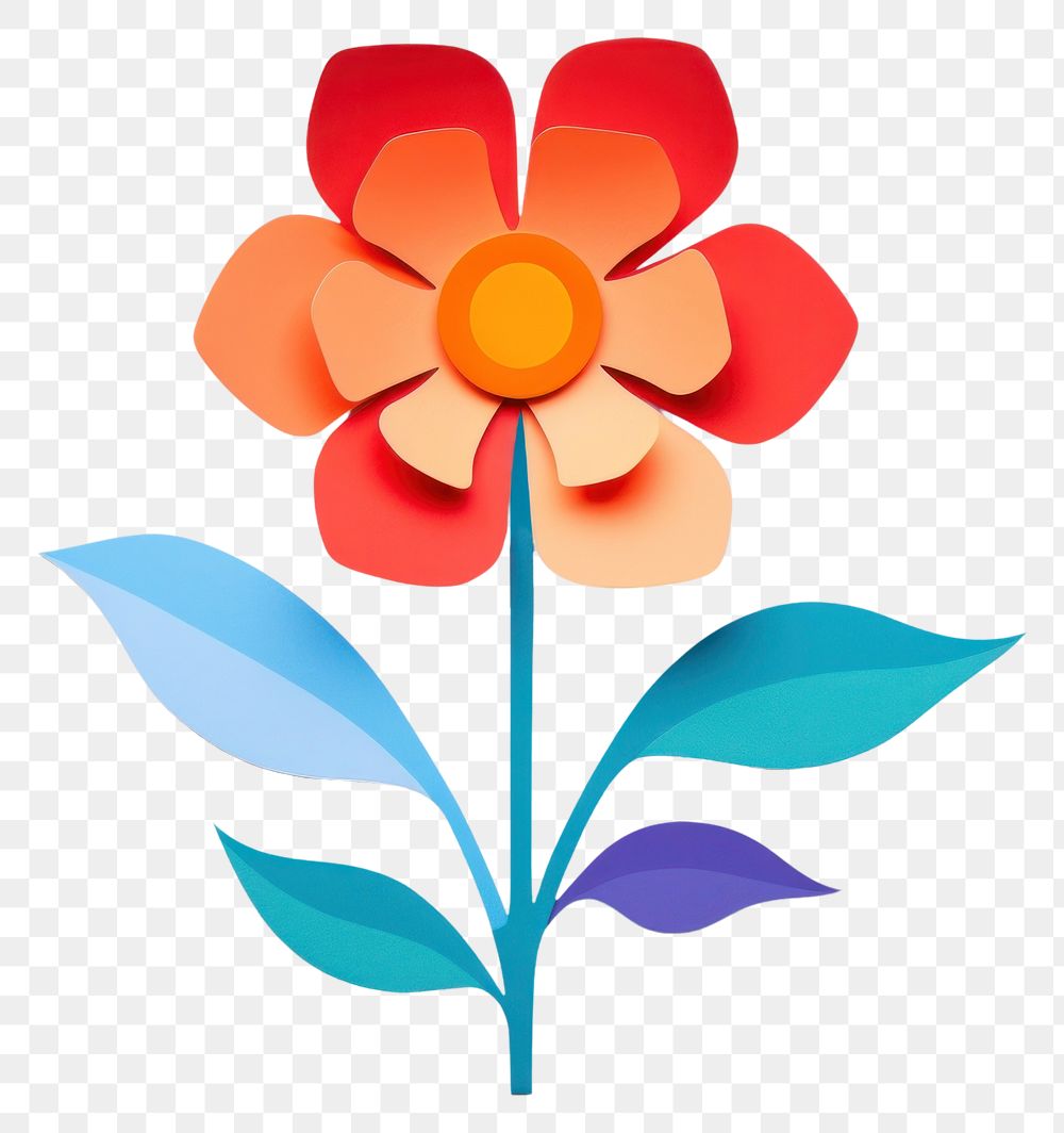 PNG Flower plant paper art. AI generated Image by rawpixel.