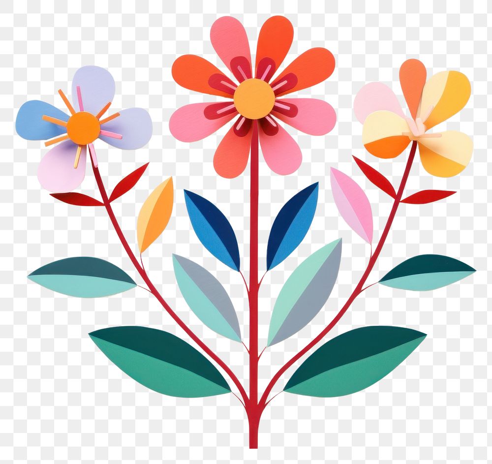 PNG Flower pattern craft plant. AI generated Image by rawpixel.