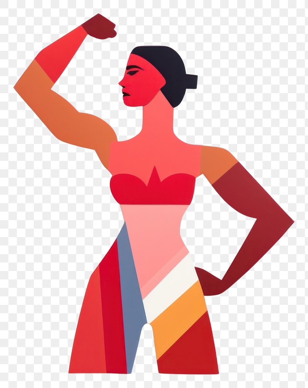 PNG Strong women adult art white background. AI generated Image by rawpixel.