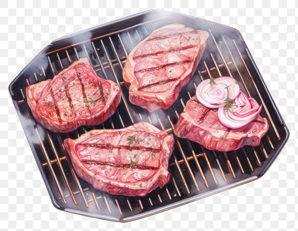 PNG BBQ grilling cooking meat. AI generated Image by rawpixel.