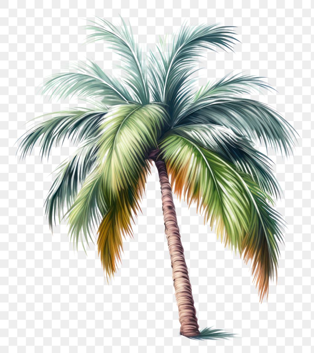PNG Palm tree drawing plant white background. AI generated Image by rawpixel.