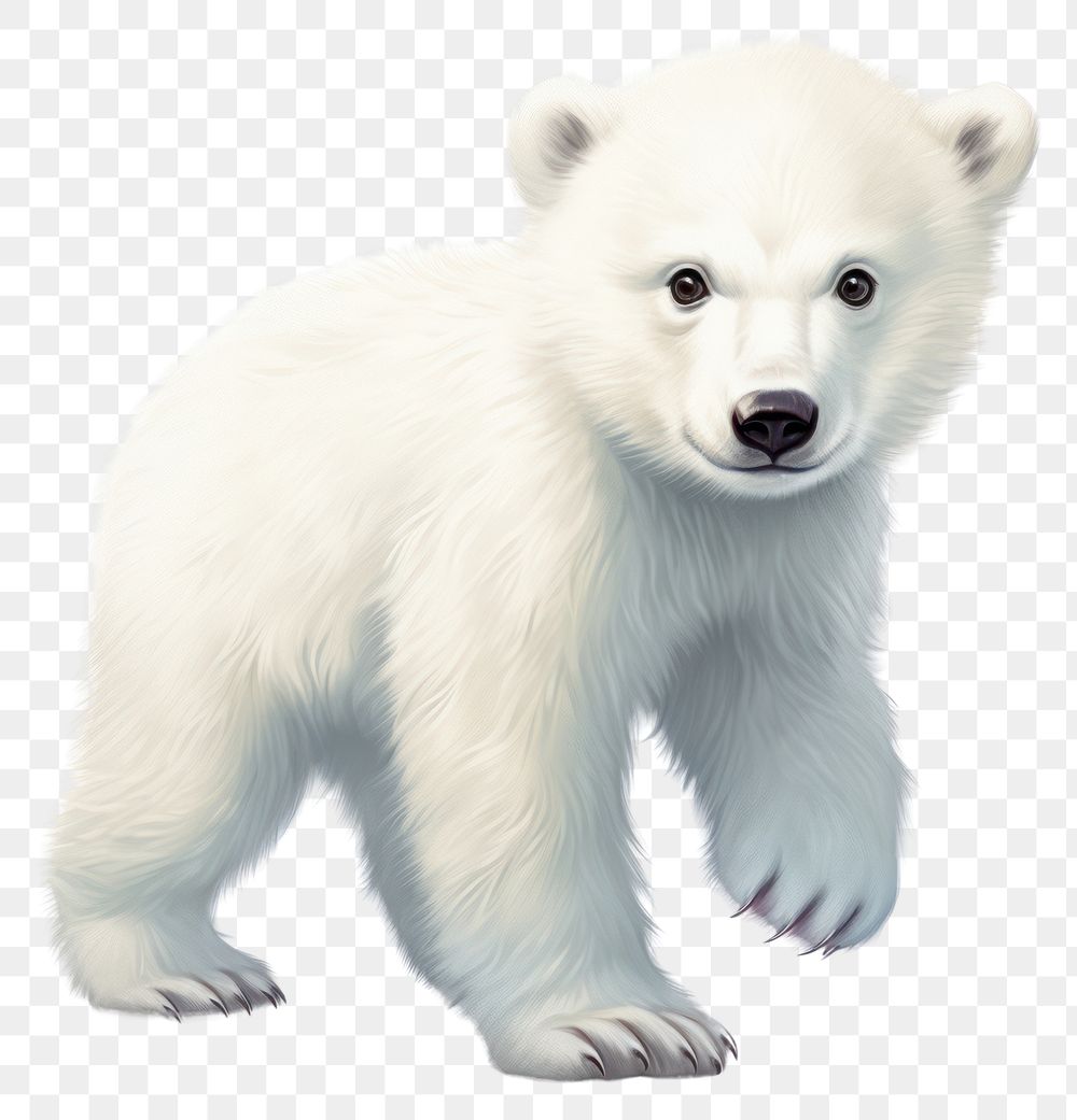 PNG Baby polar bear wildlife mammal animal. AI generated Image by rawpixel.